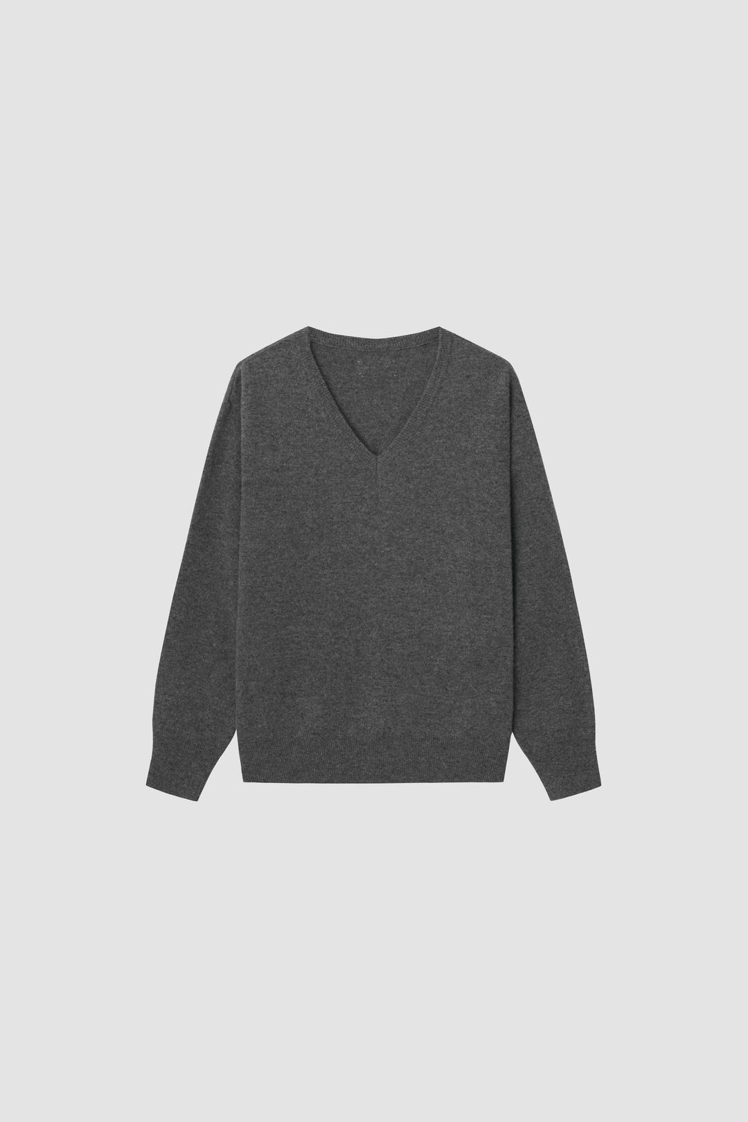 4th) Toasty Charcoal V-neck Knit