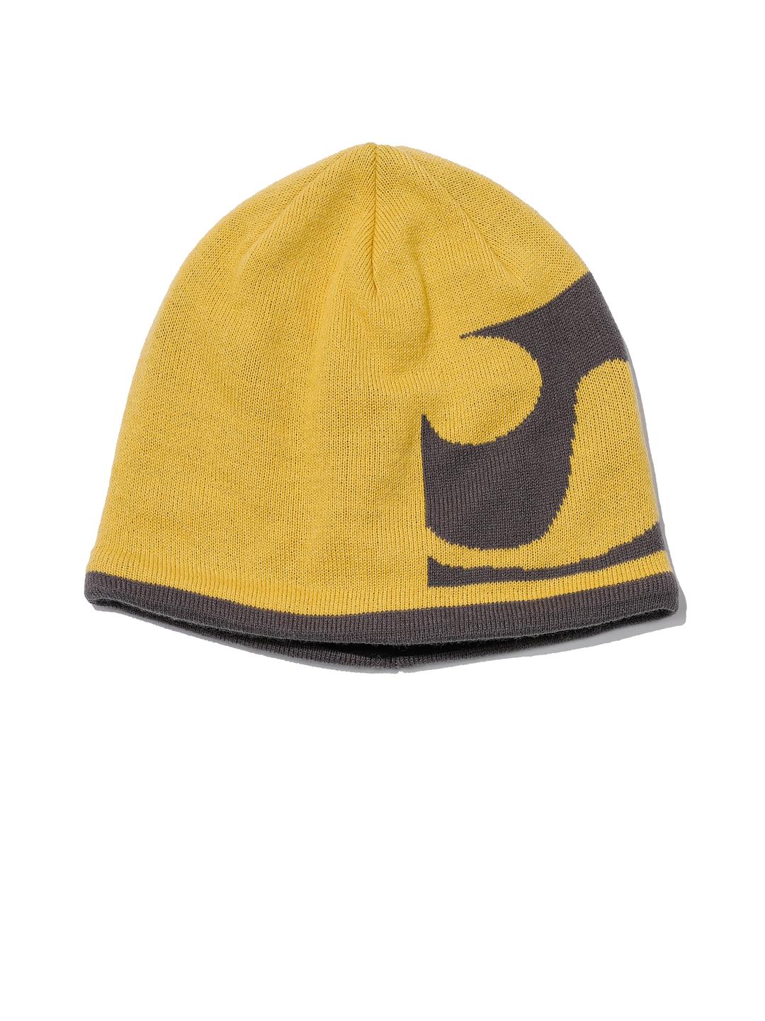 Big logo knit beanie_12SFC903 YELLOW