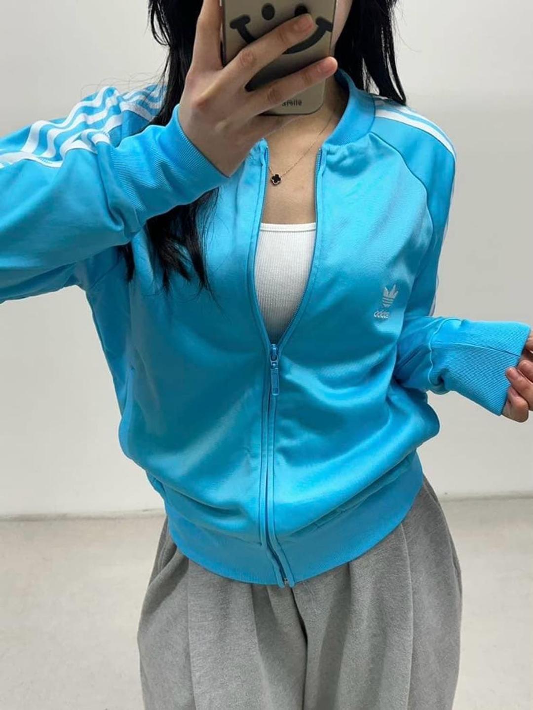 아디다스 00s 파이어버드 뉴진스st 스카이블루 우먼 대장급 트랙탑 희귀 | 후루츠패밀리