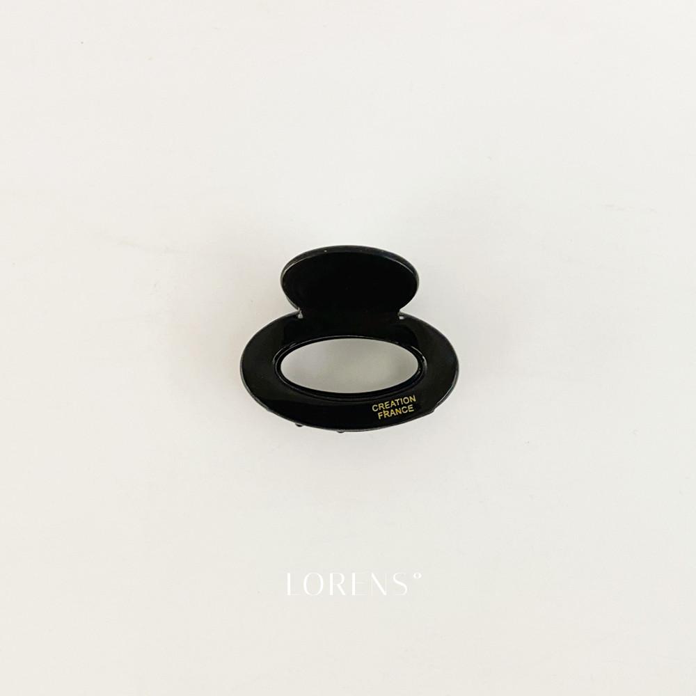 로렌스 미니 핸들 시크블랙 써클 셀룰로오스 고급 포인트 옆머리 반머리 프랑스핀 헤어집게핀