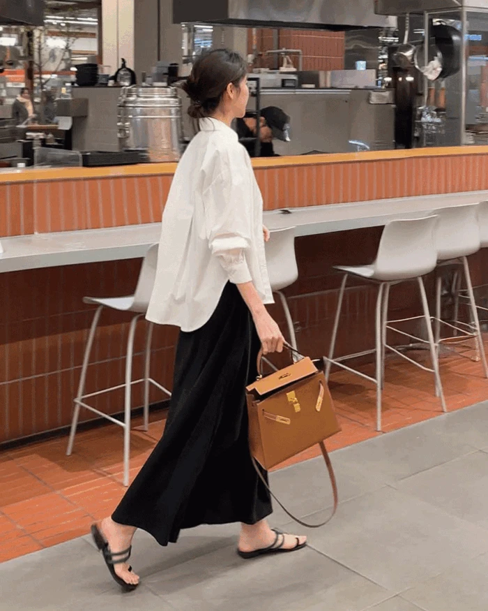 데일리 맥시 플레어 원피스(3 col)