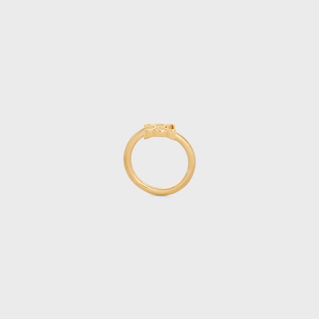 Bague Triomphe Asymétrique en Laiton Doré