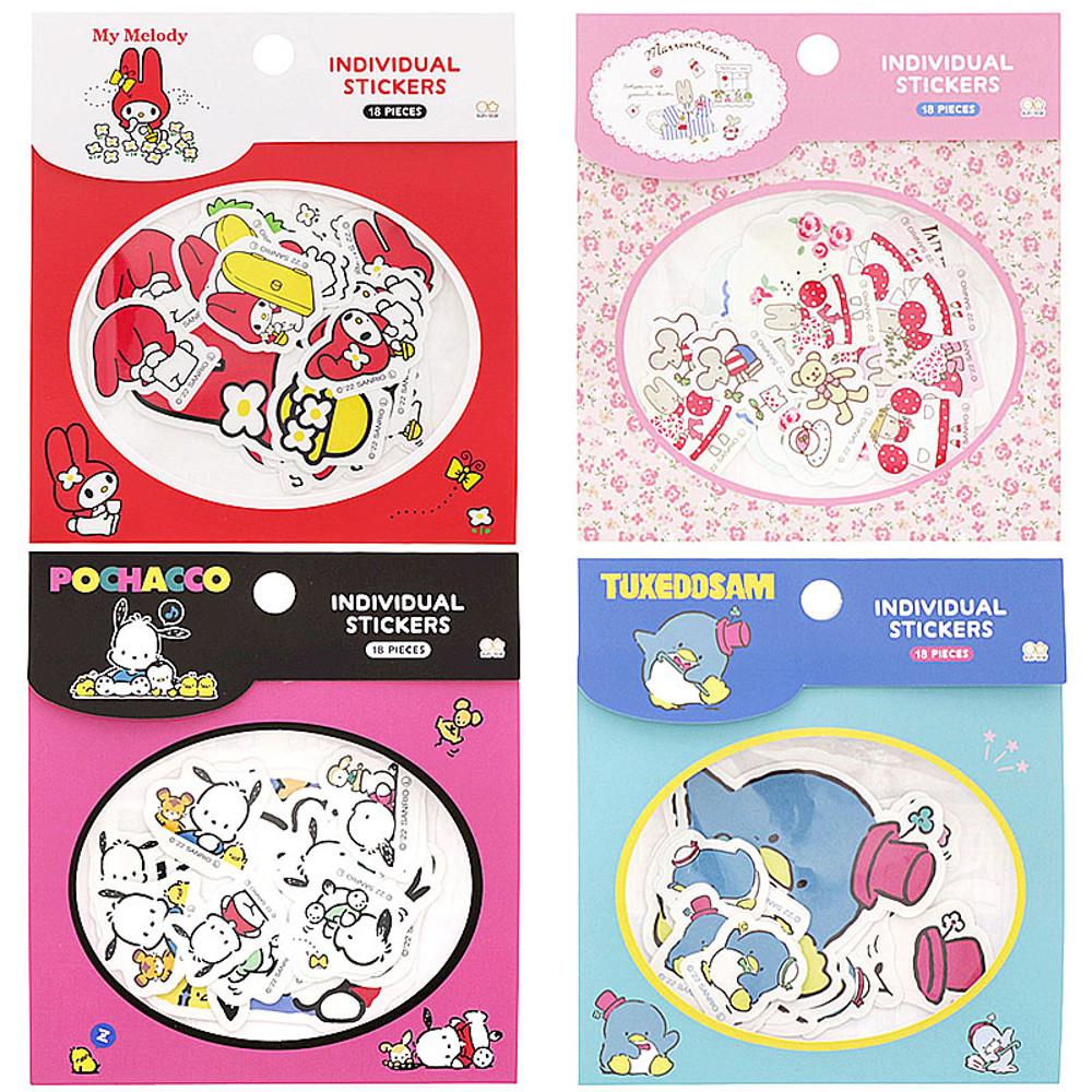 산리오 캐릭터 레트로 조각 씰 스티커 / 마론크림 마이멜로디 포차코 턱시도샘