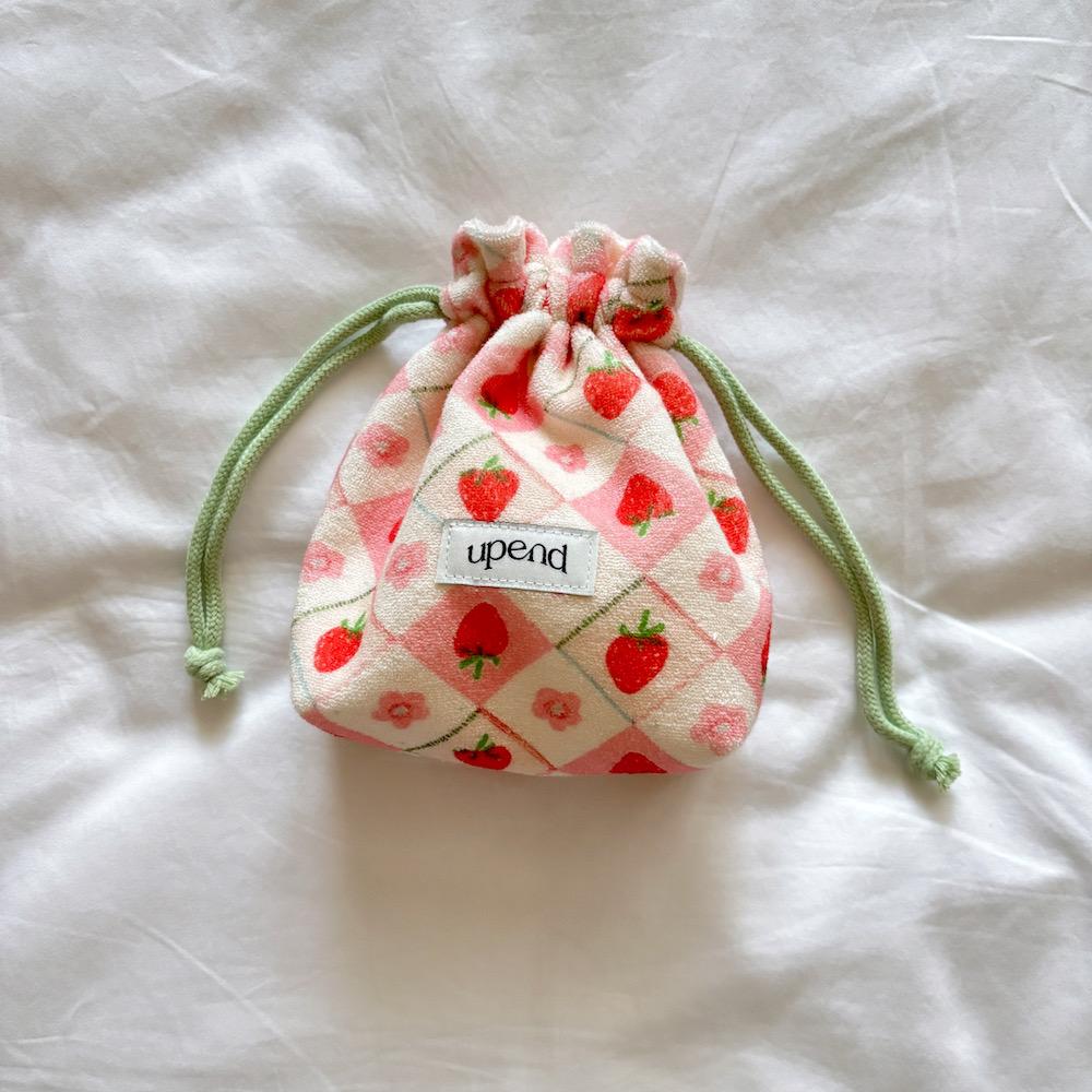 어펜드 Terry String Pouch (vintage strawberry) 스트링 파우치