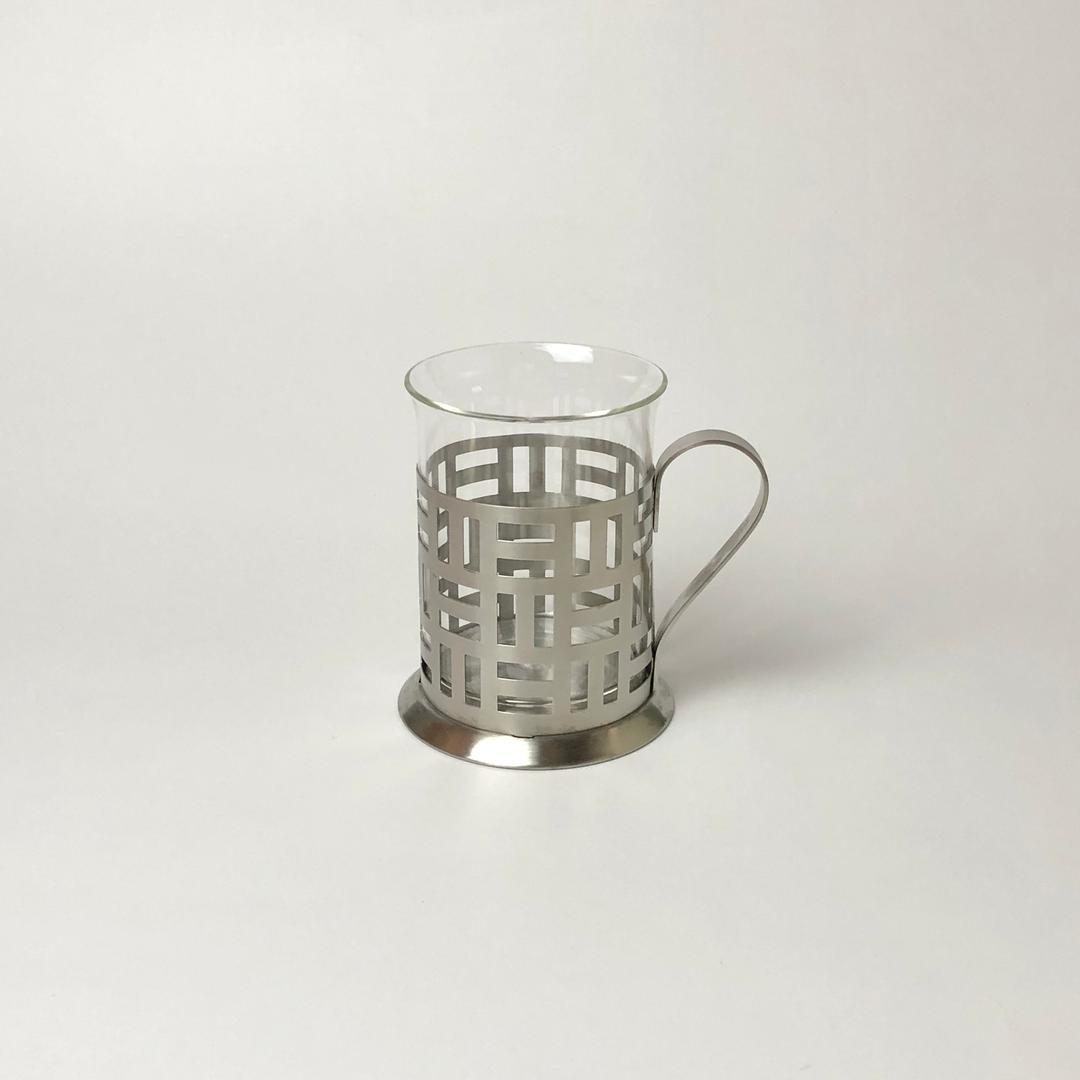 NEW Silver Holder Glass Cup [TYPE.4]