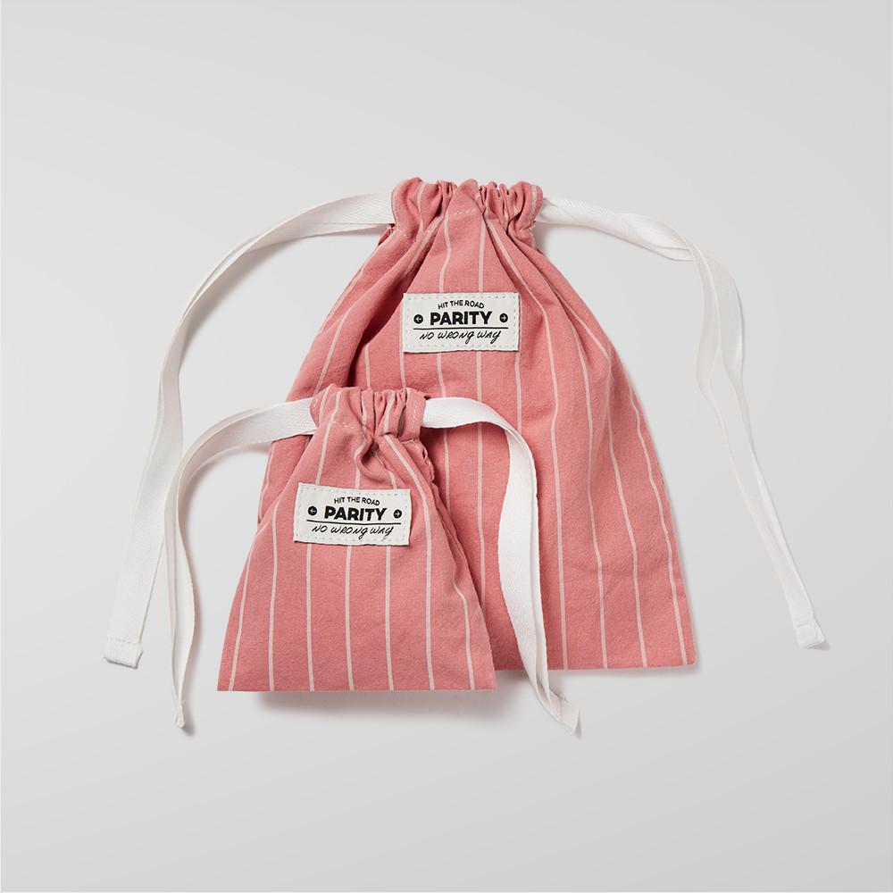 패리티 스트라이프 파우치 로즈핑크 (2 size)