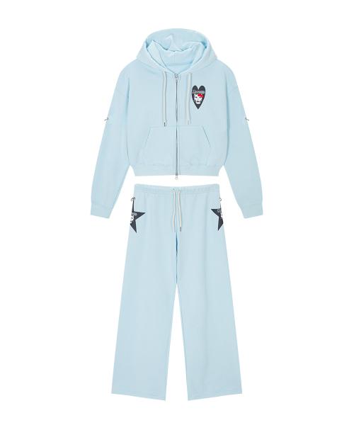 MEOWSFITS Hoodie Pants Set Sky Blue