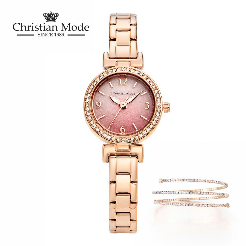 본사직영/정품 크리스챤모드 여성 메탈시계 CM407RG +스프링Q팔찌