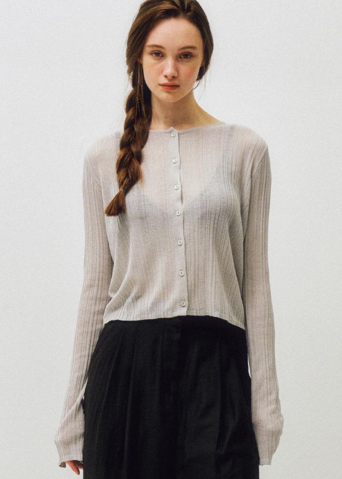 [8/15 예약발송]Essential Linen Round Knit Cardigan_CTK231(Grey)