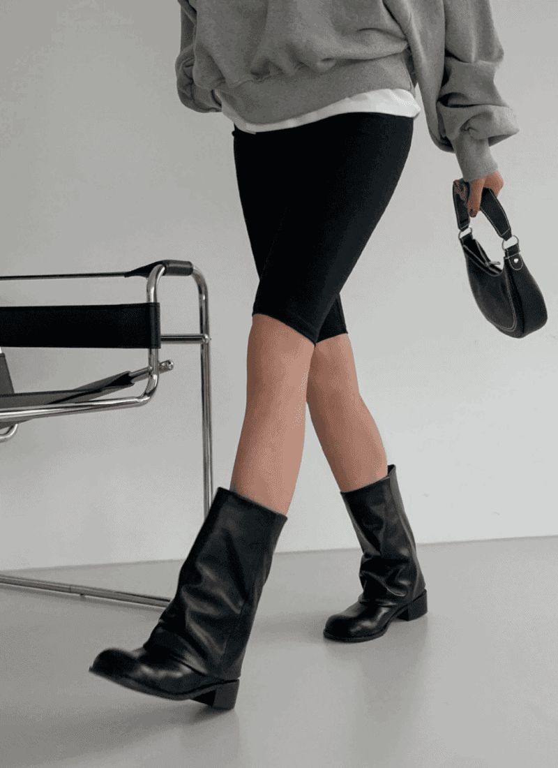 라운드 폴딩 워머 미들부츠 (2color)