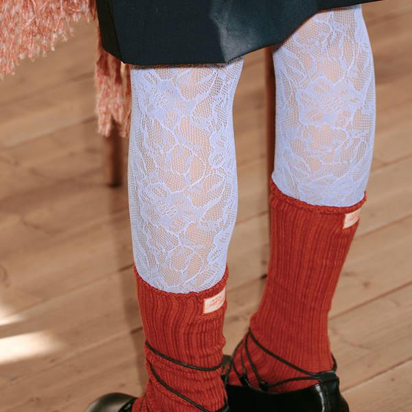 Chunky Cotton Knit Socks - Blood Orange