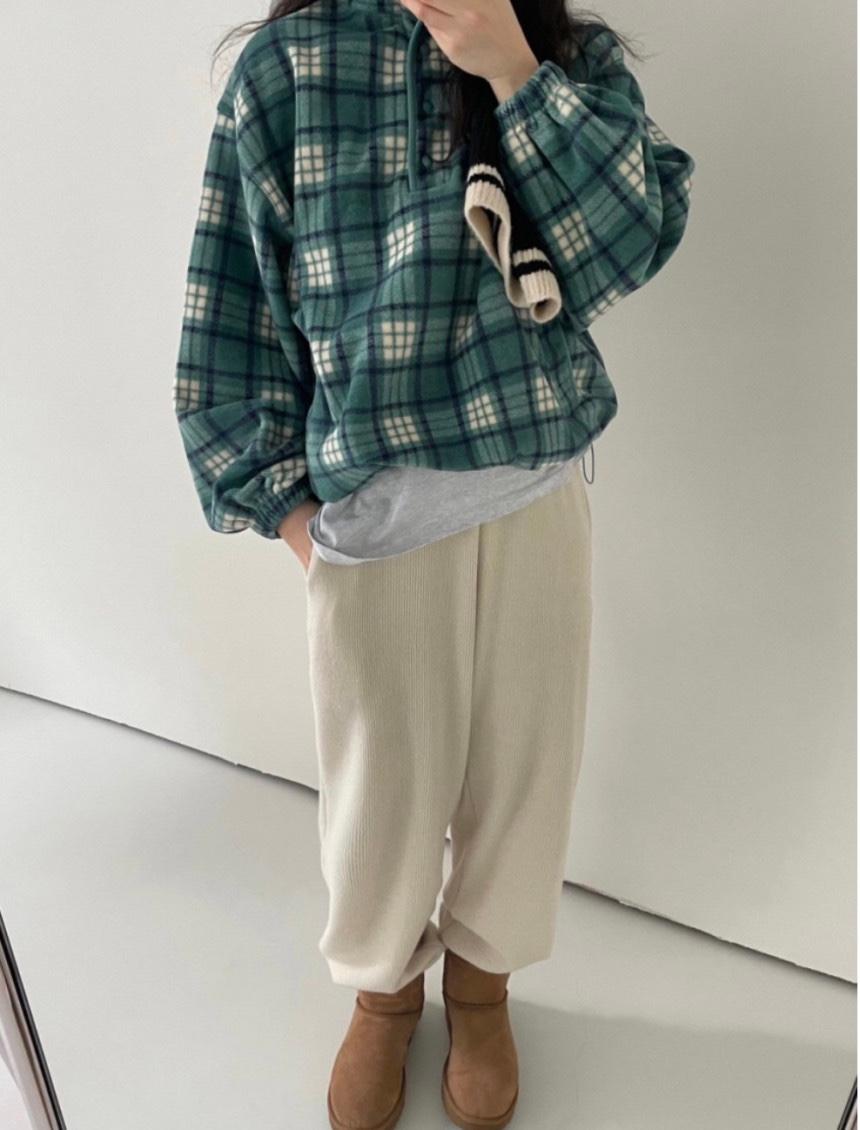 basket 바스켓 토마스 후리스 자켓 플리스 체크 집업