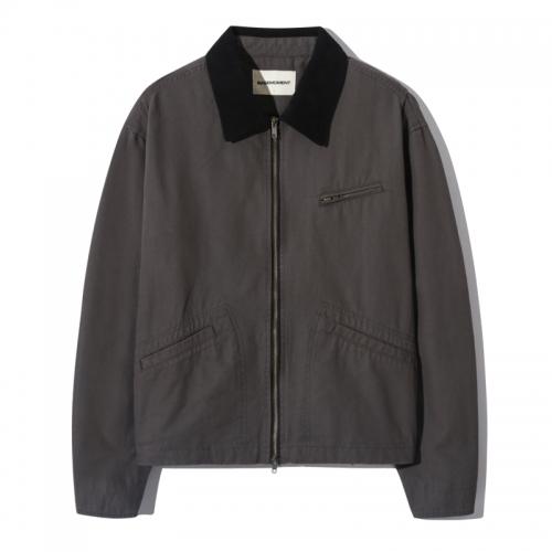 Pleated Dying Work Jacket Sage Gray