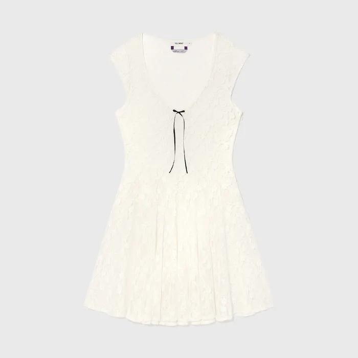 WHISPER LACE MINI DRESS (IVORY)