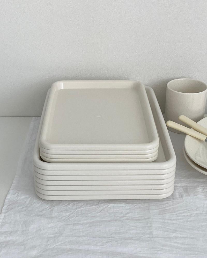 사각 화이트 트레이 (홈카페 쟁반) 3size