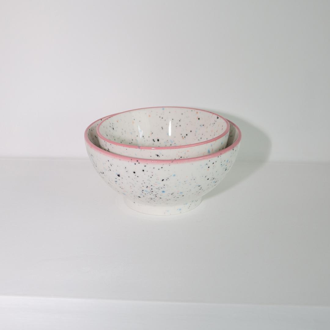 line rice/soup bowl(pink)