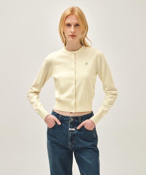 W BASIC KNIT CARDIGAN SETUP ivory