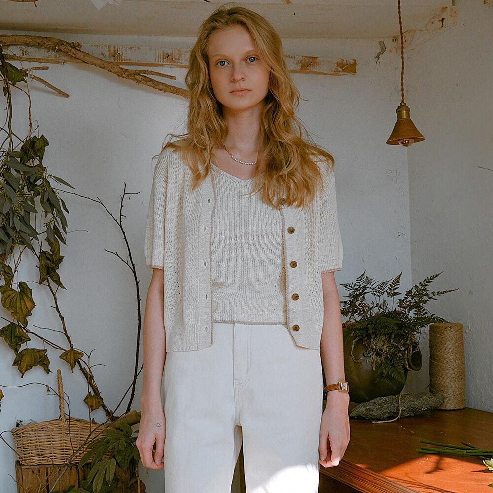 Color Trimming Knit Twin-Set SK3MD208-03