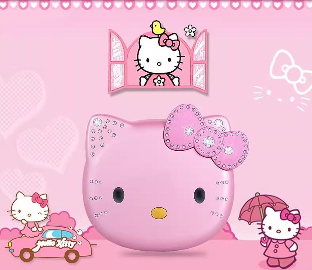 헬로 키티 얼굴 폰 LTE 4G 폴더폰 큐빅 고전 플립폰 블루투스 핑크 화이트 키티폰