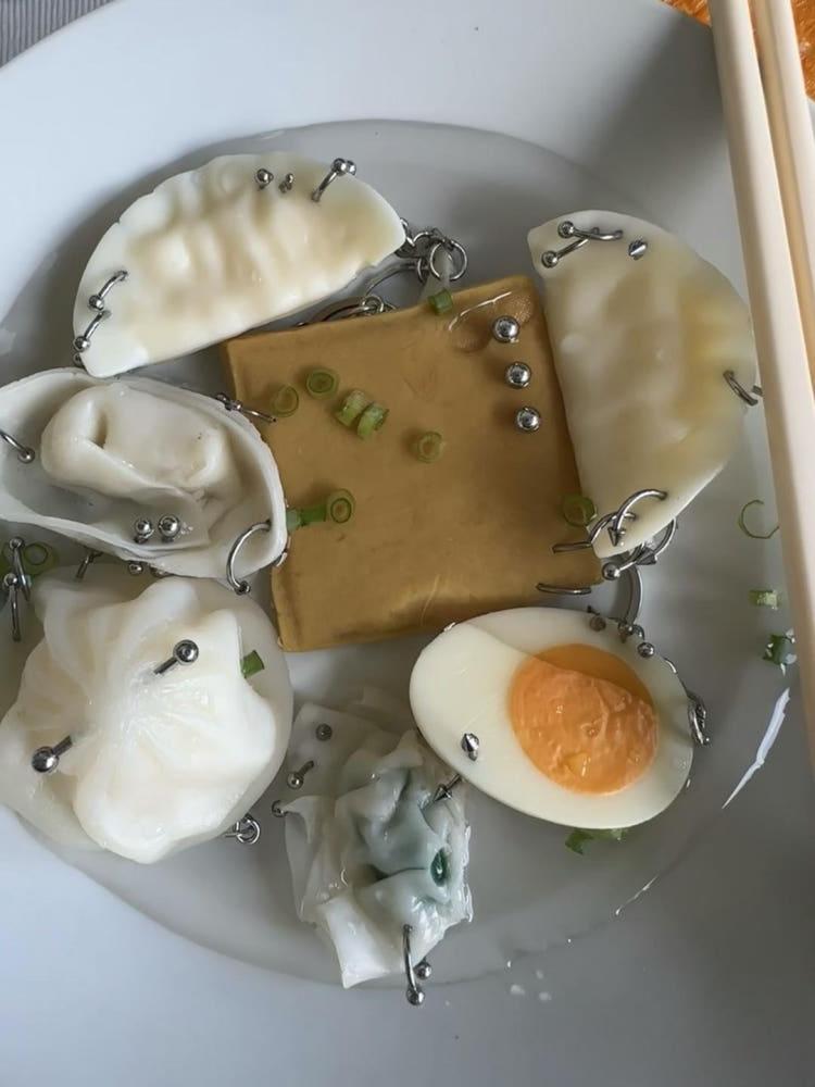 수심 Street Food Keyring 스트릿 푸드 키링 유니크 만두 유니크 가방 고리