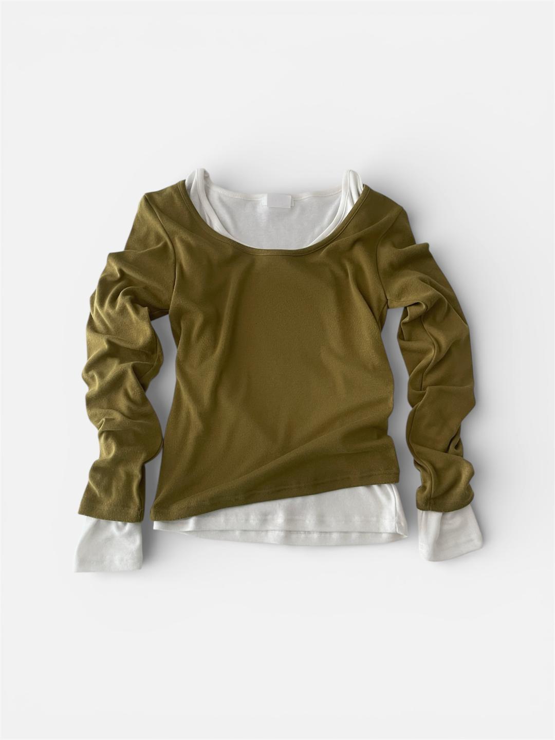 벨라포유 미니멀 유넥 롱슬리브티셔츠 5color