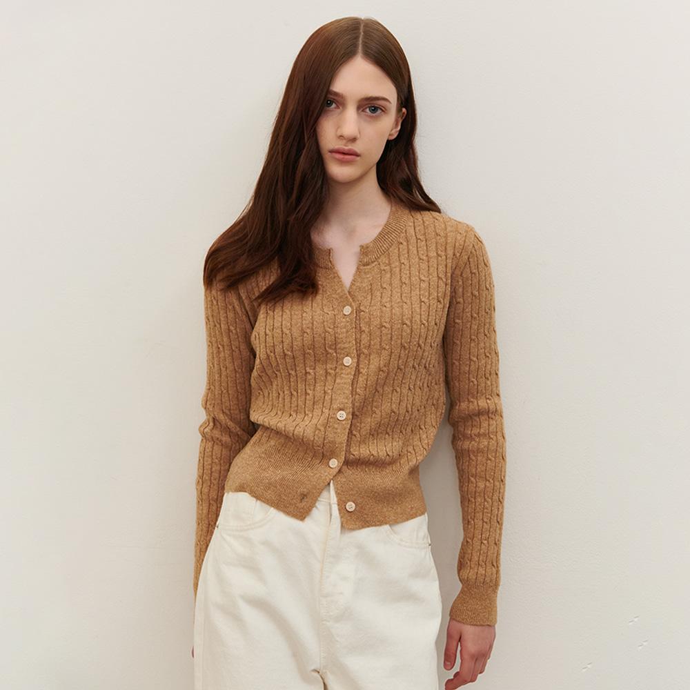 카미노 23 AW 꽈배기 슬릿 니트 베이지