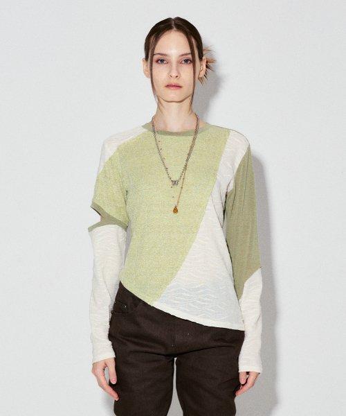 CLARA ASYMMETRY CUT OUT TOP_LIME