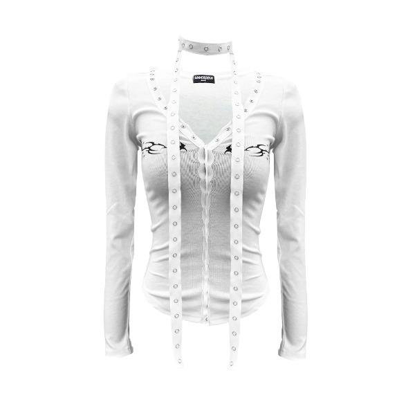 241-SNAP SCARF T-SHIRTS [white]