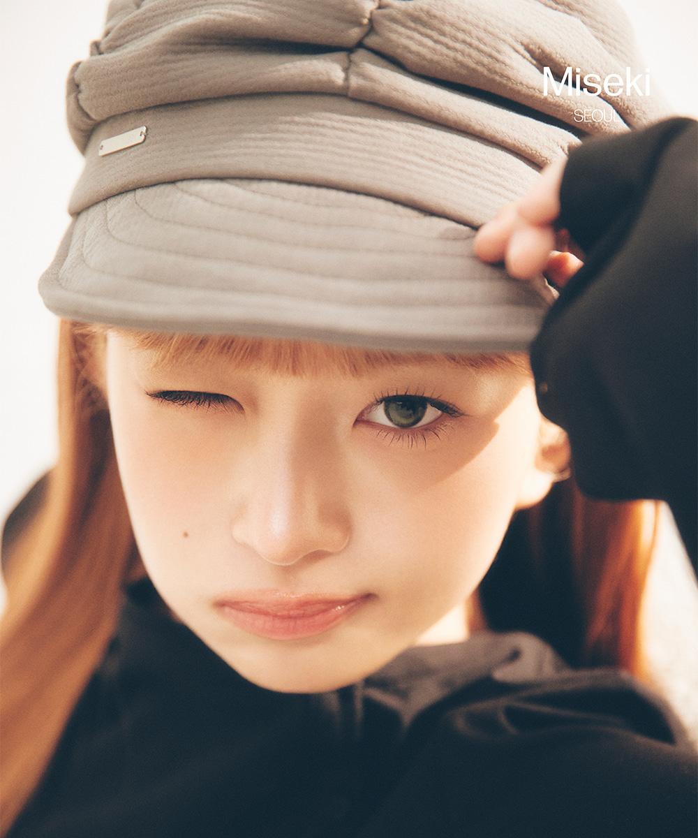 [레이 PICK] Pleats shirring cap GREY