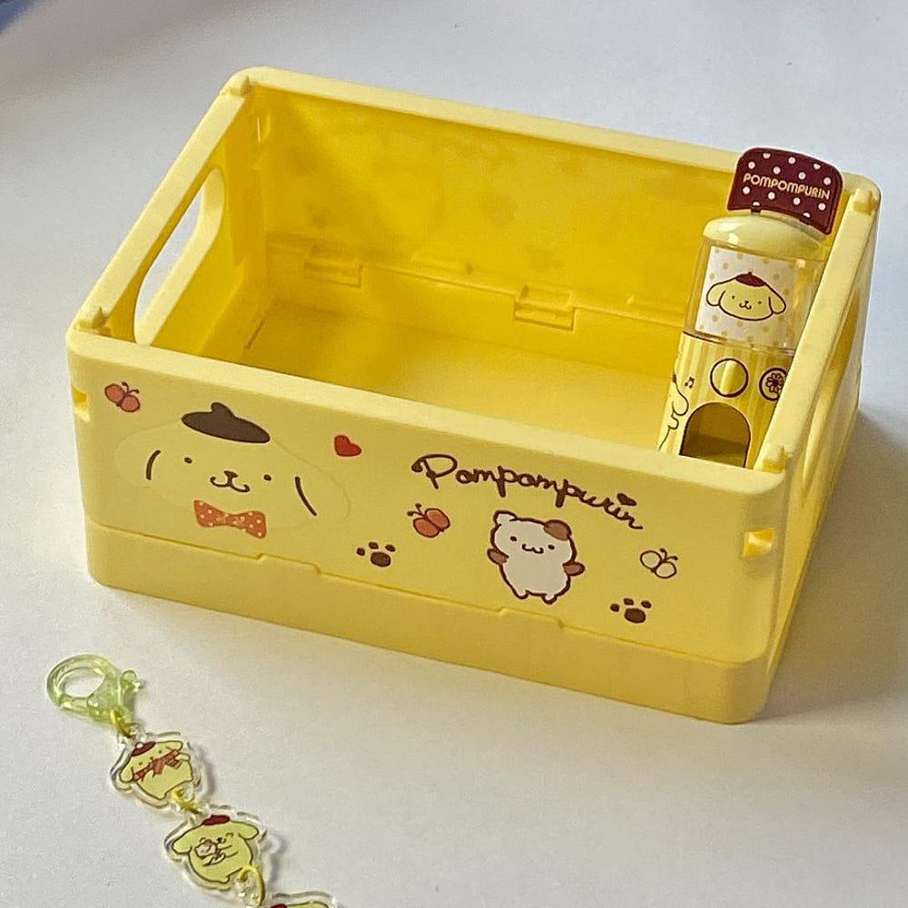산리오 폼폼푸린 짱구 미니 접이식 폴딩 바구니 물건 진열 정리 수납 박스 바스켓 소품함