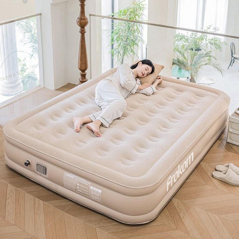 Frokom 에어매트 캠핑 자충매트 펌프내장형 높이 40cm 야외 캠핑용 휴대용 간이침대 - 차박매트 | 쿠팡