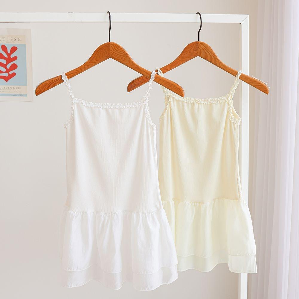 델리뉴 레이스 프릴 캉캉 플레어 골지 끈 나시