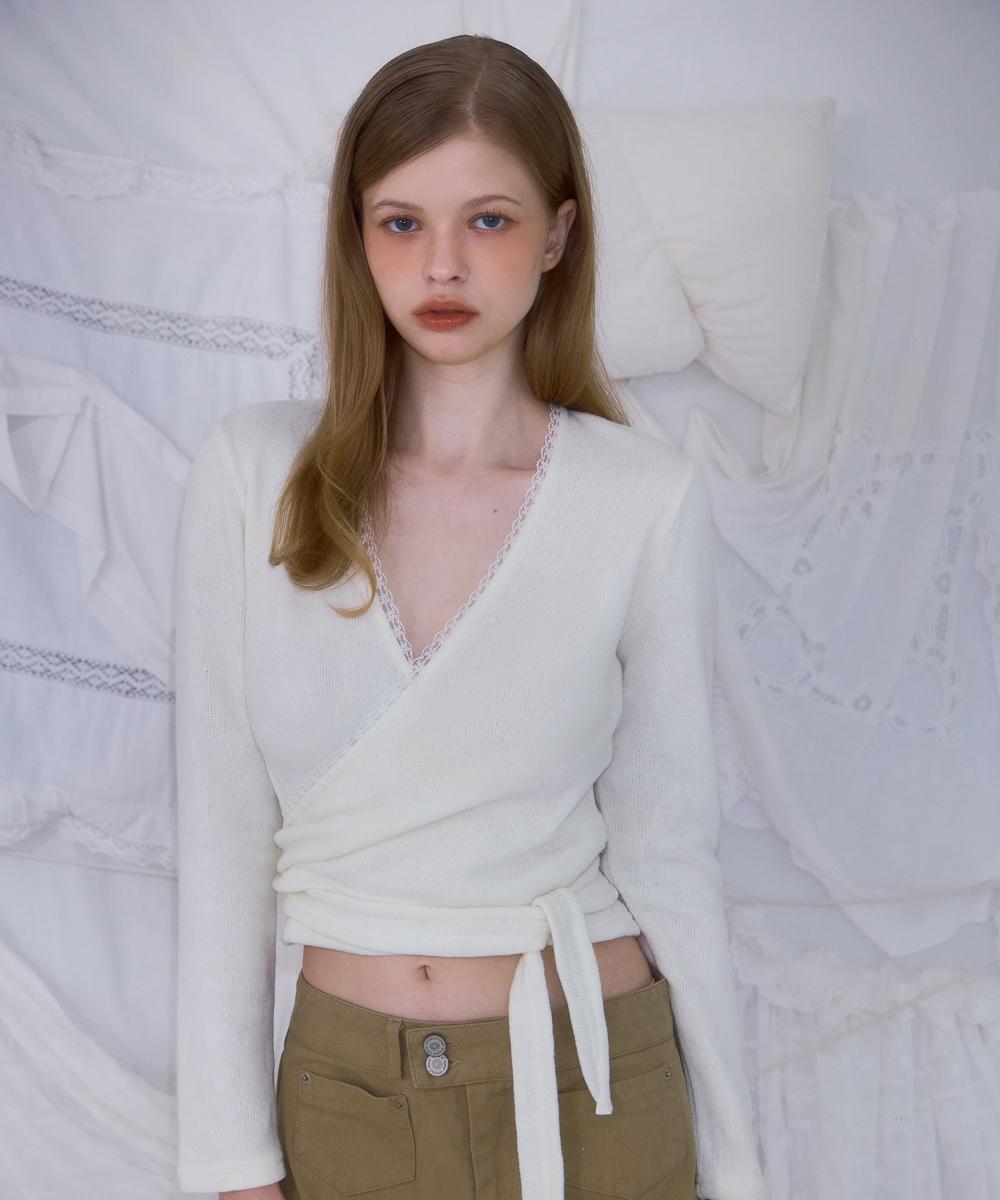 로제프란츠 레이스 라인 랩 롱 슬리브 [아이보리]