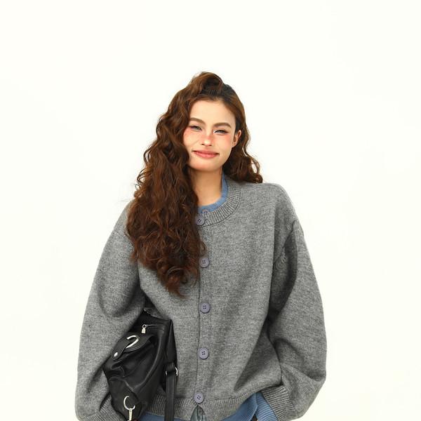 retro fake two-piece knit sweater(6color)