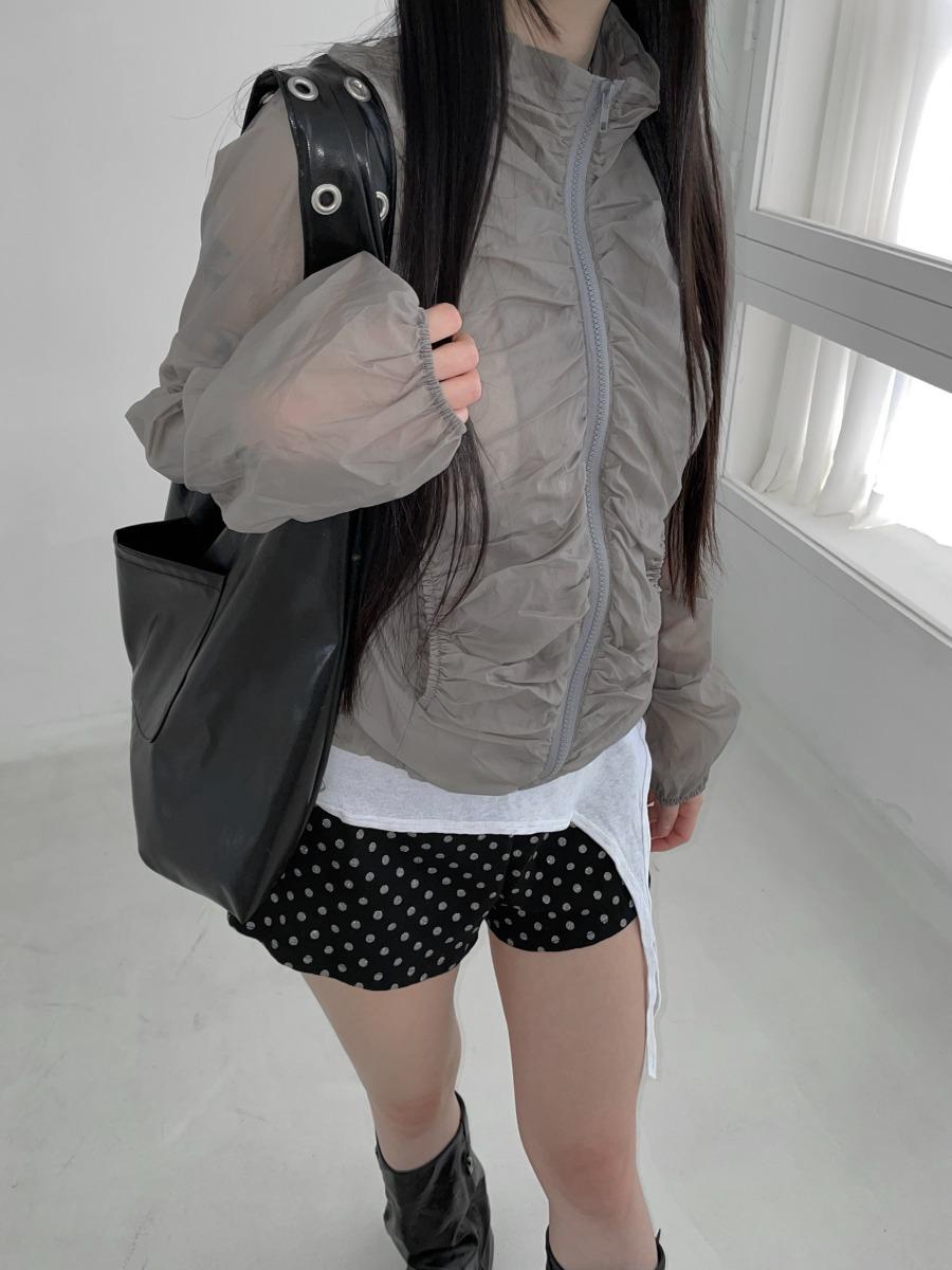 바로배송 rainning shirring wind jk