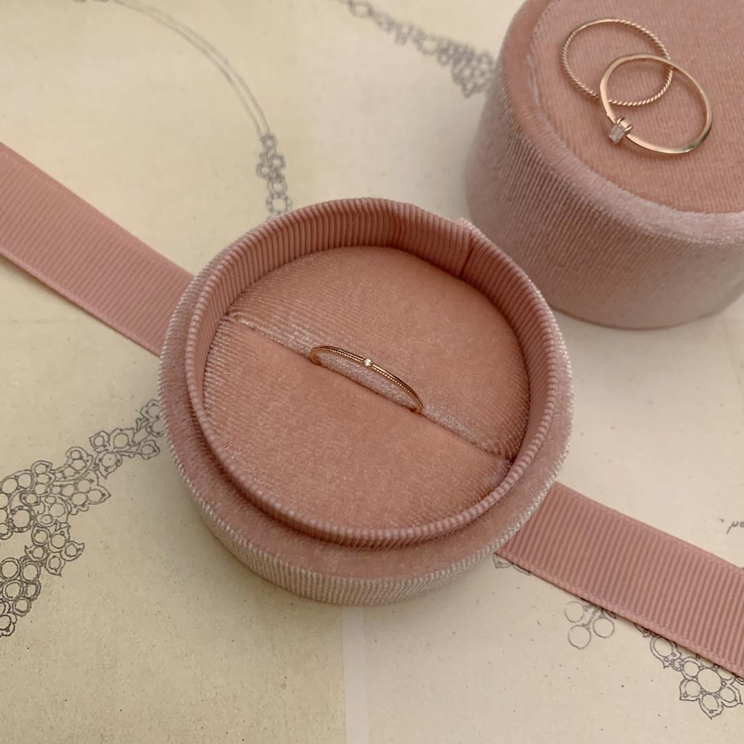 14k 18k 슬림 도트 민자 큐빅 라인 데일리 레이어드 반지