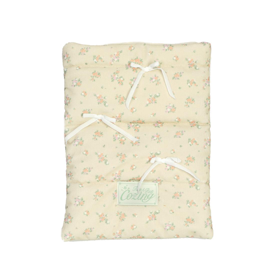 Pillow notebook pouch_floral ivory
