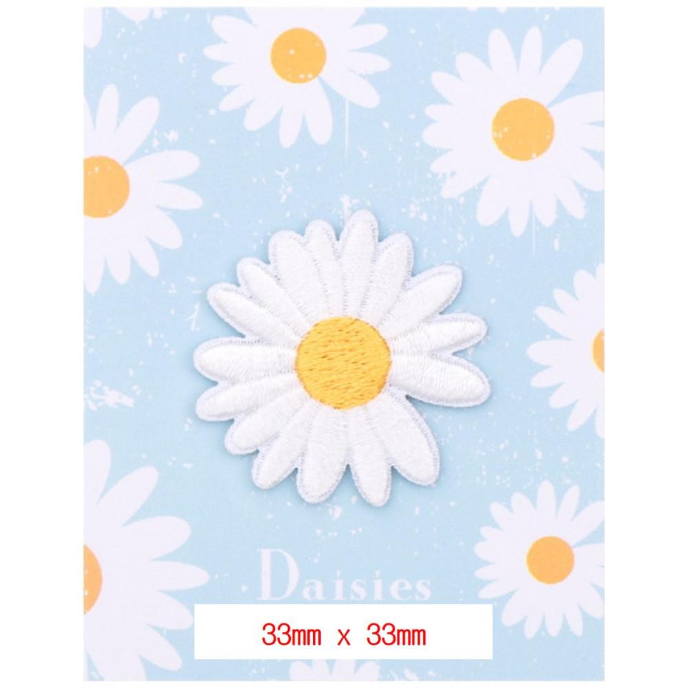 작은 데이지 꽃 캐릭터 열접착 자수패치 와펜 DIY 리폼 Embroidery Wappen patch