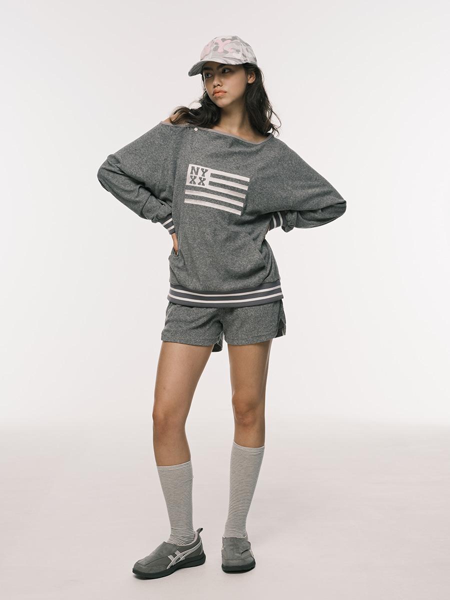 NYX FLUFFY OFF SHOULDER GREY