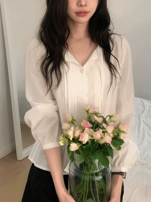 [하객룩🤍] 리베르테 핀턱 blouse