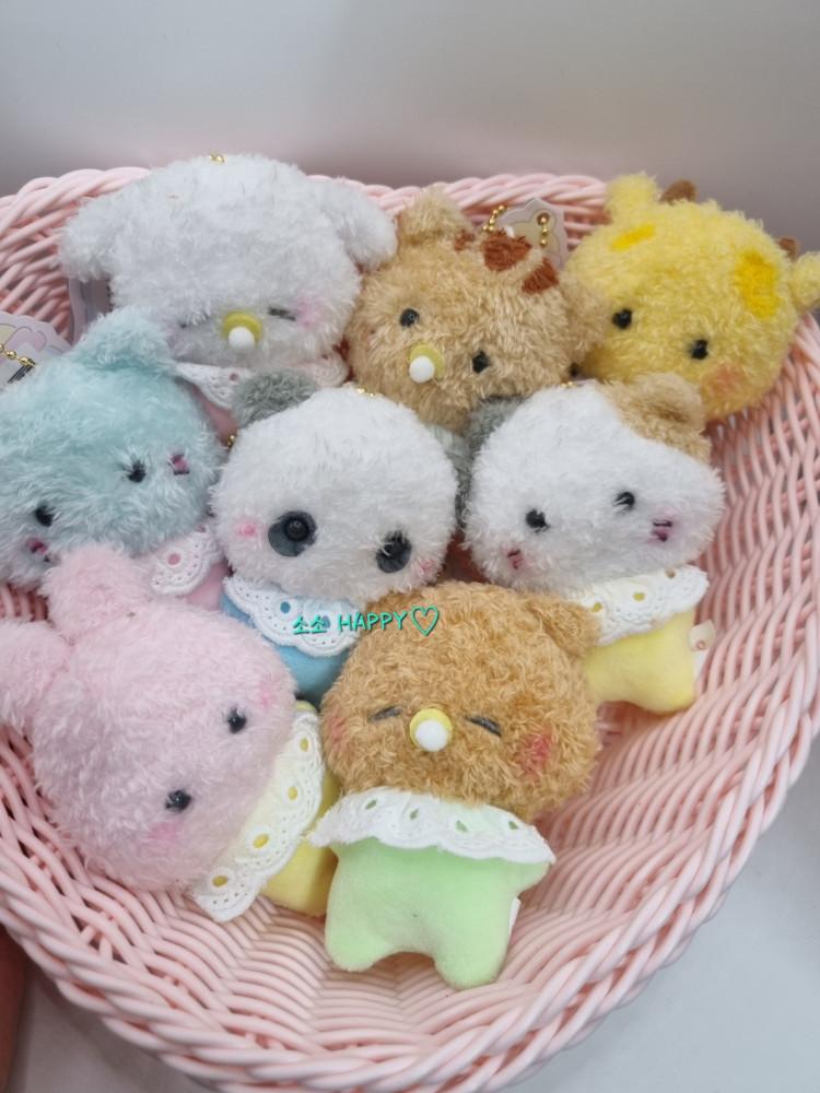 베이비 아기 동물 키링 인형 수달 토끼 고양이 강아지 곰 판다 응원 키링