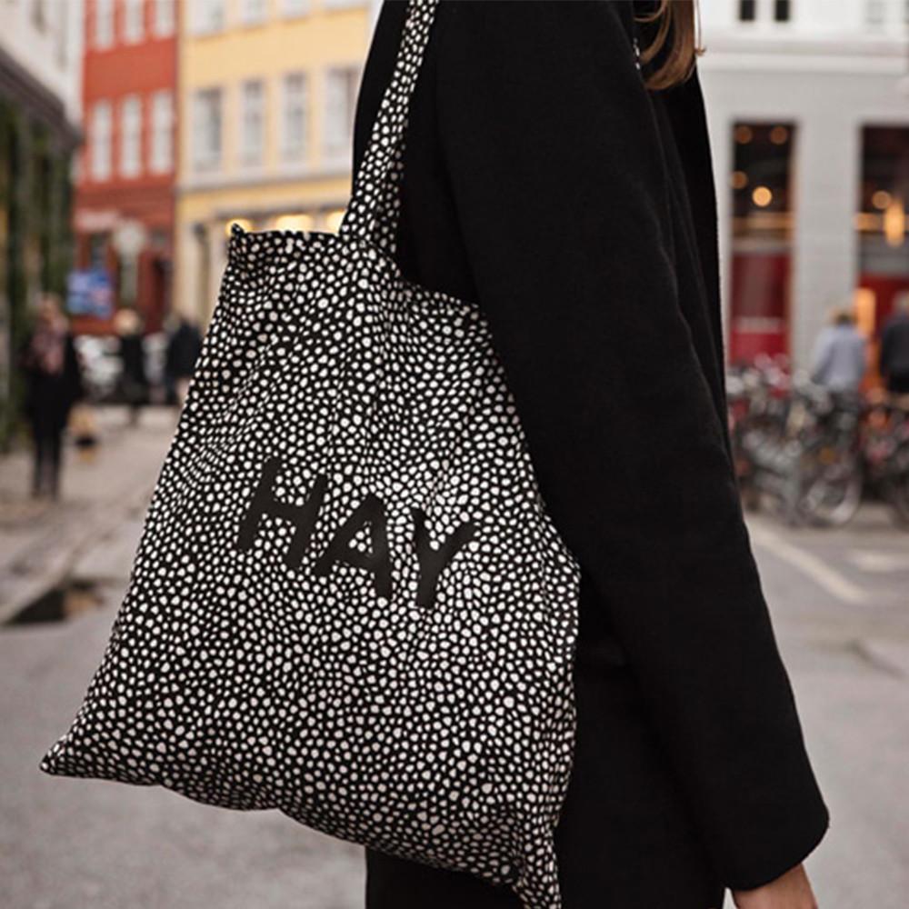 [HAY] 헤이 에코백 Hay Cotton Bag Black Dot 땡땡이 블랙 도트