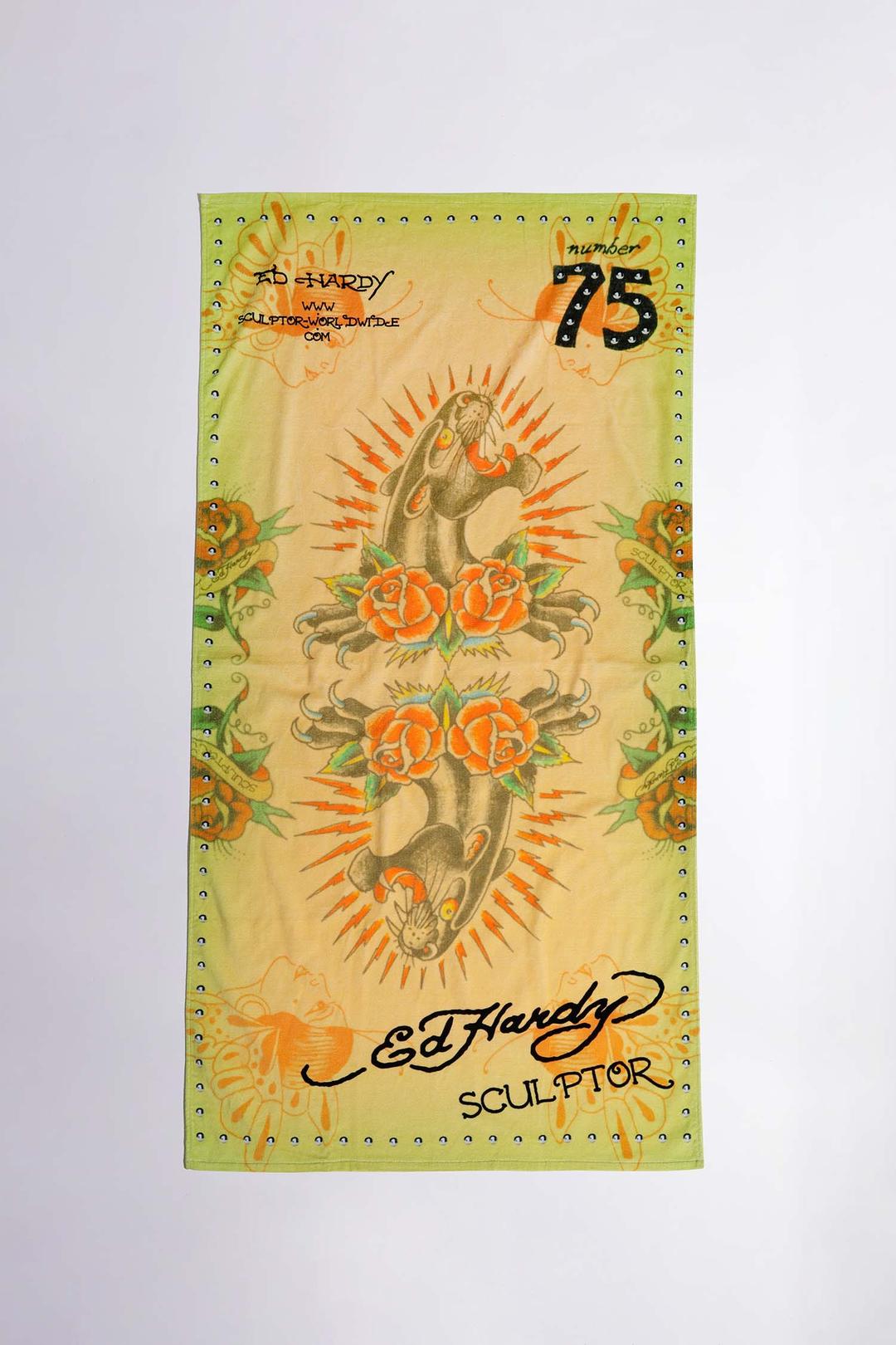 [Sculptor X Ed Hardy] Rose Beach Towel Raw