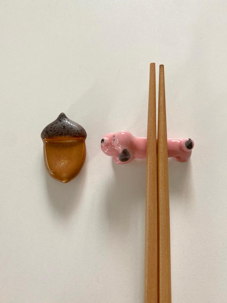 오아페 강아지와 도토리 수저받침 dog & acorn chopstick rest (2 options,1ea)