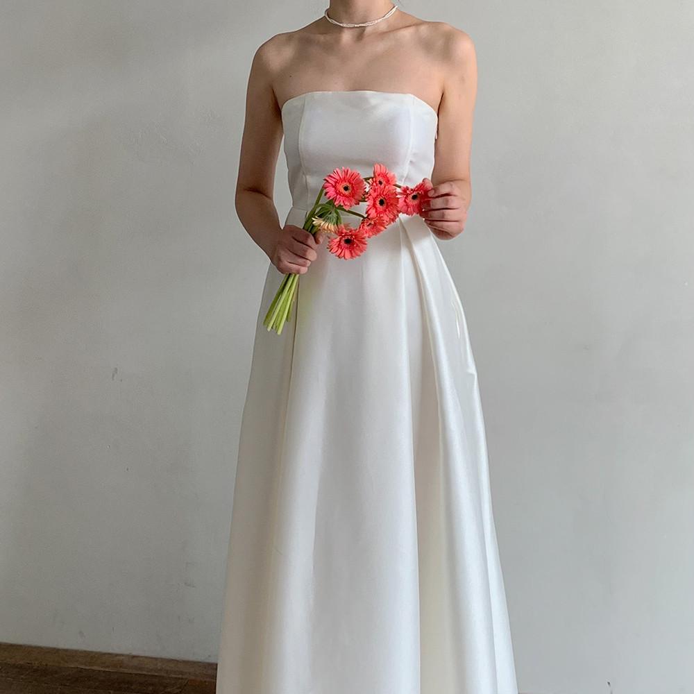 (대여) 노아 튜브탑 미카도 실크 A라인 2부 피로연 셀프웨딩드레스 : 페어립트- VERLIEBT