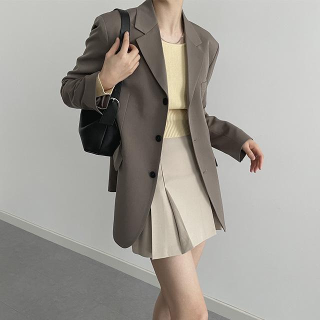 플로 루즈핏 싱글 버튼 자켓 [5color]