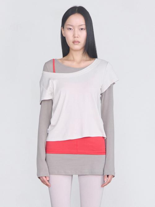 Scoop Neck Top _ Beige
