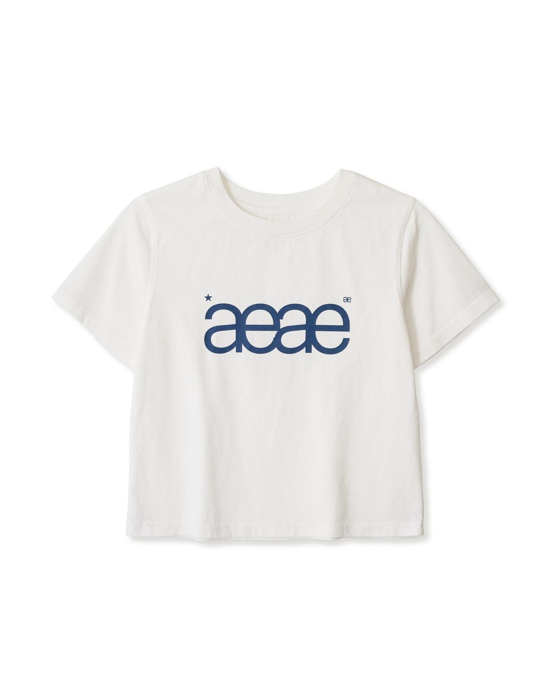 AEAE LOGO CROP T-SHIRTS [WHITE]