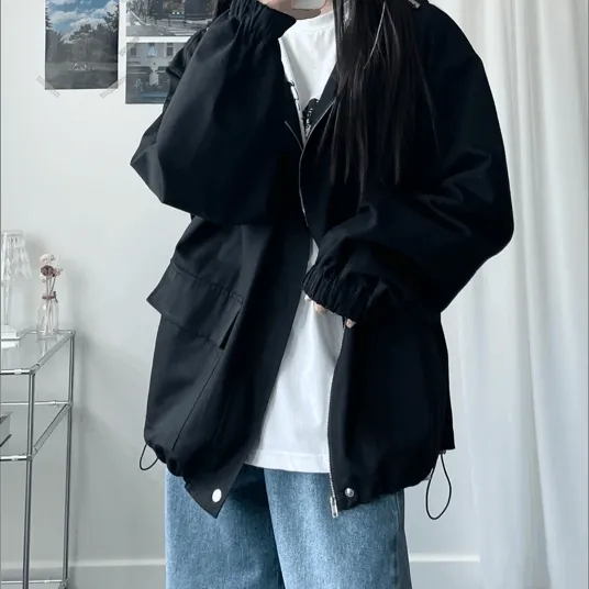 Hood string cotton jumper
