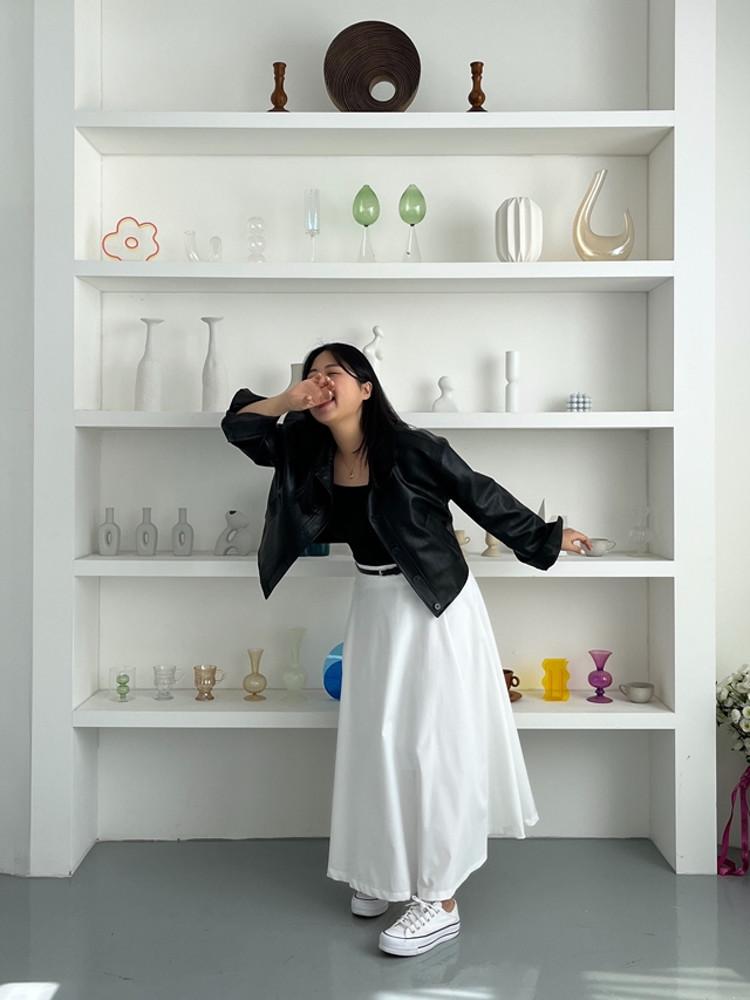 [Only다온] 빅사이즈) ~2XL모닝 플레어 롱스커트(벨트set)